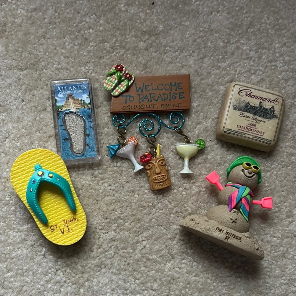 Colorful Beach-Themed Magnets Set